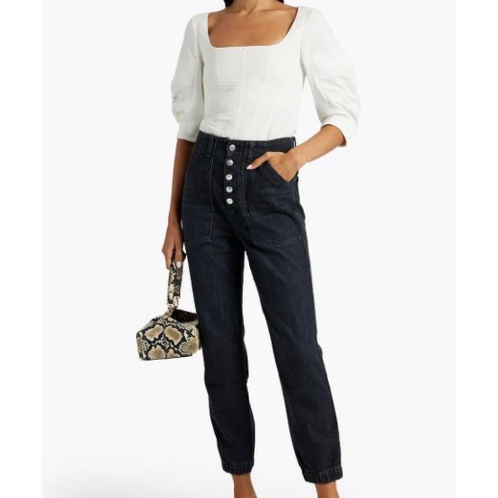 Veronica Beard Women's Bolton elastic hem high rise Jeans